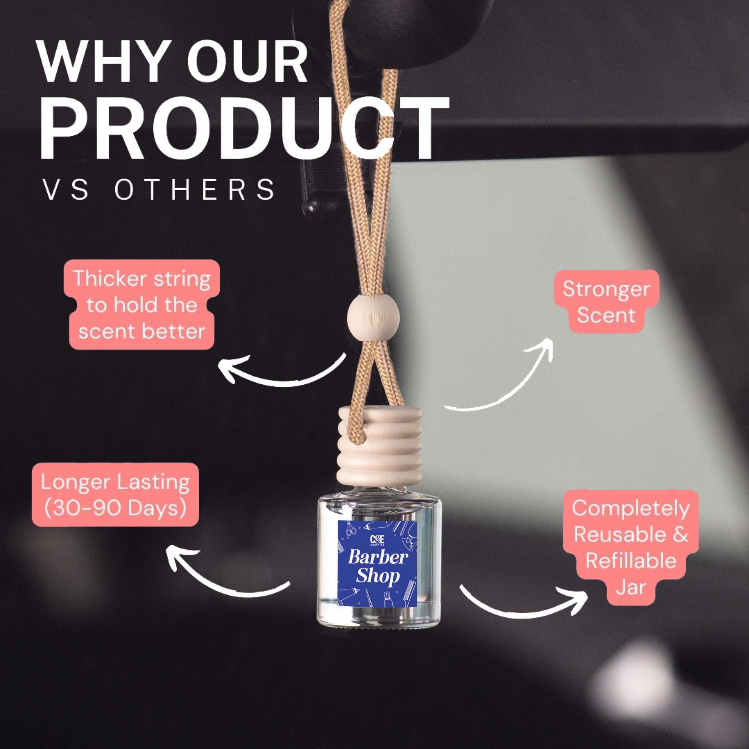 Teakwood + Mahogany Scented Car Freshener