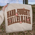 Faux Glitter Hard Fought Hallelujah Crewneck Sweatshirt - Preorder
