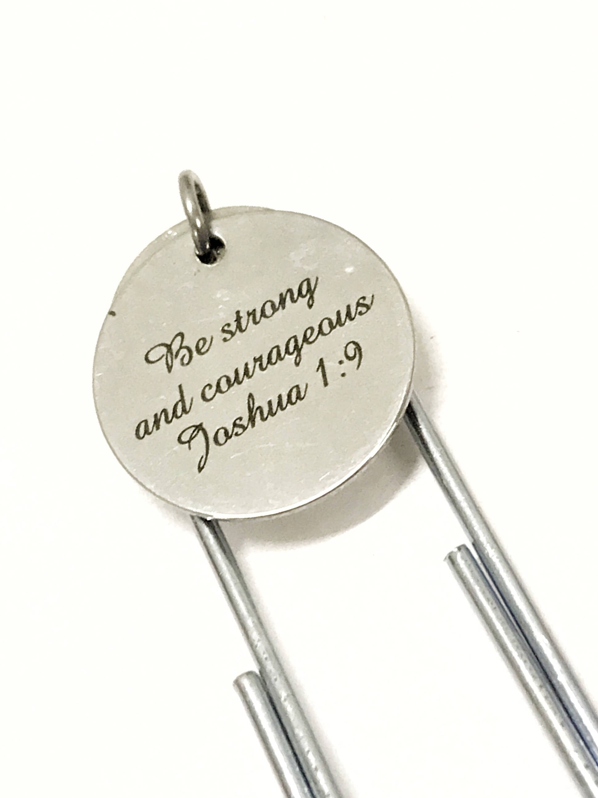Bible Verse Bookmark, Be Strong And Courageous Bookmark, Planner Paper Clip Bookmark, Bible Bookmark, Scripture Verse Bookmark, Bible Verse