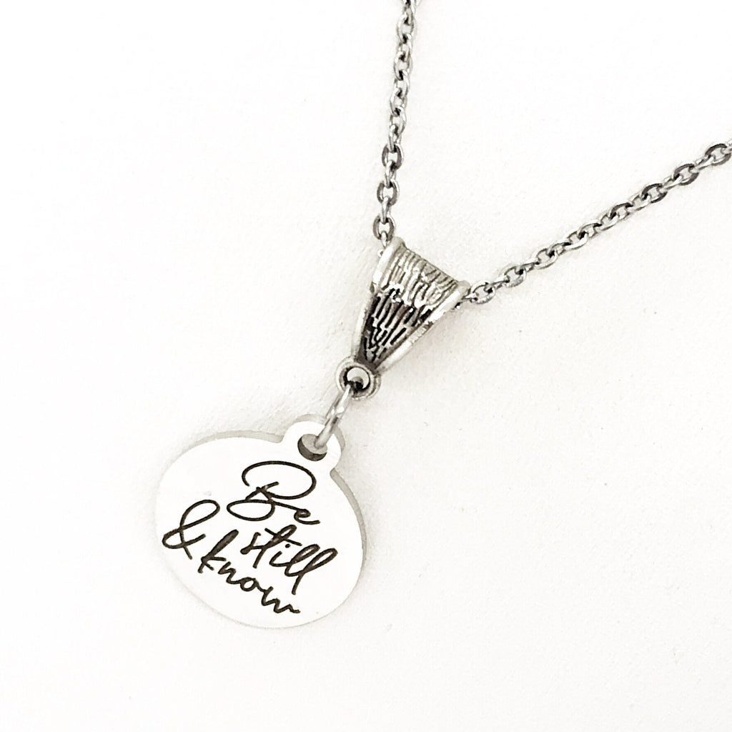 Scripture Gift, Be Still And Know, Psalm 46 10 Necklace, Know That I Am God, Christian Gift, Scripture Jewelry, Bible Verse Jewelry