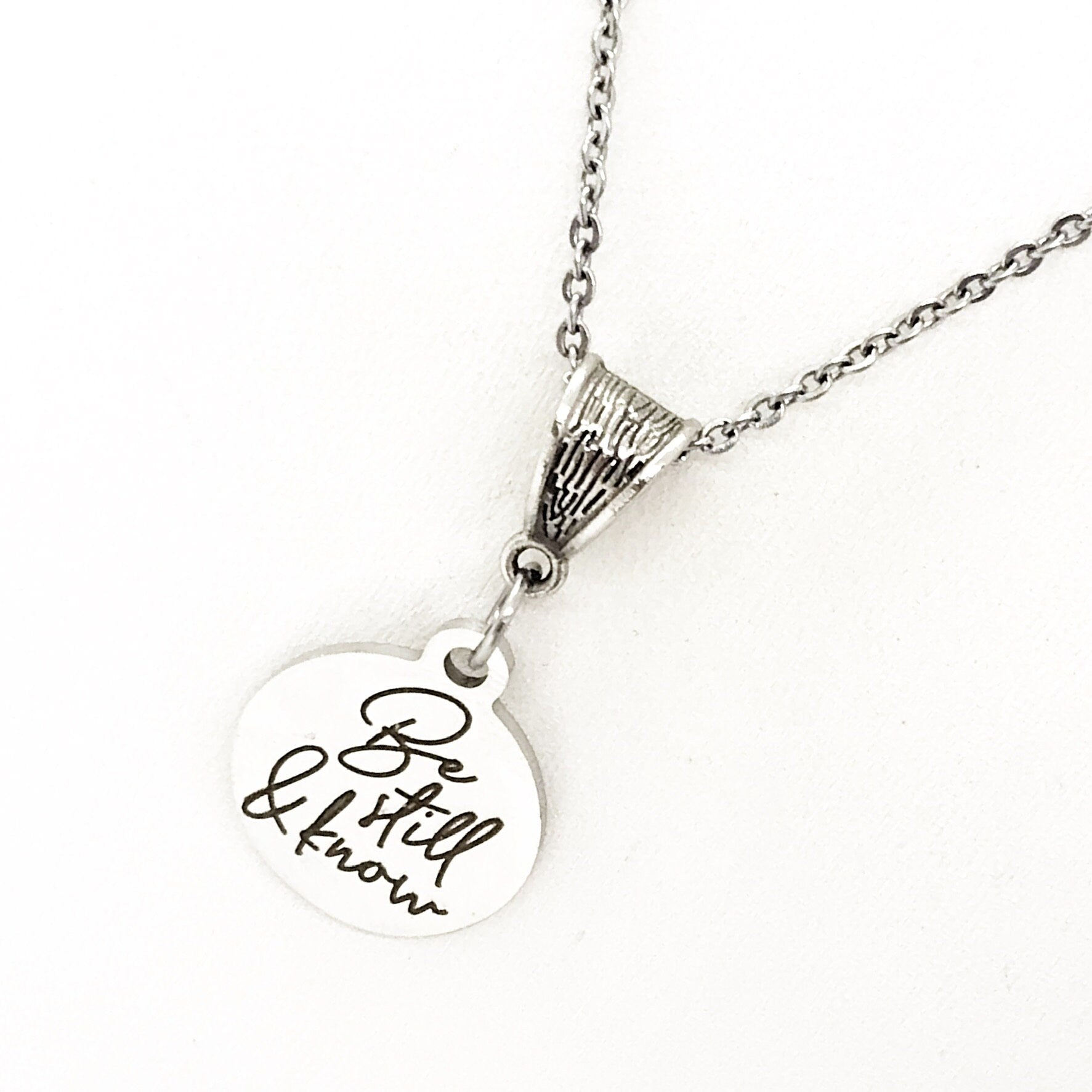 Scripture Gift, Be Still And Know, Psalm 46 10 Necklace, Know That I Am God, Christian Gift, Scripture Jewelry, Bible Verse Jewelry