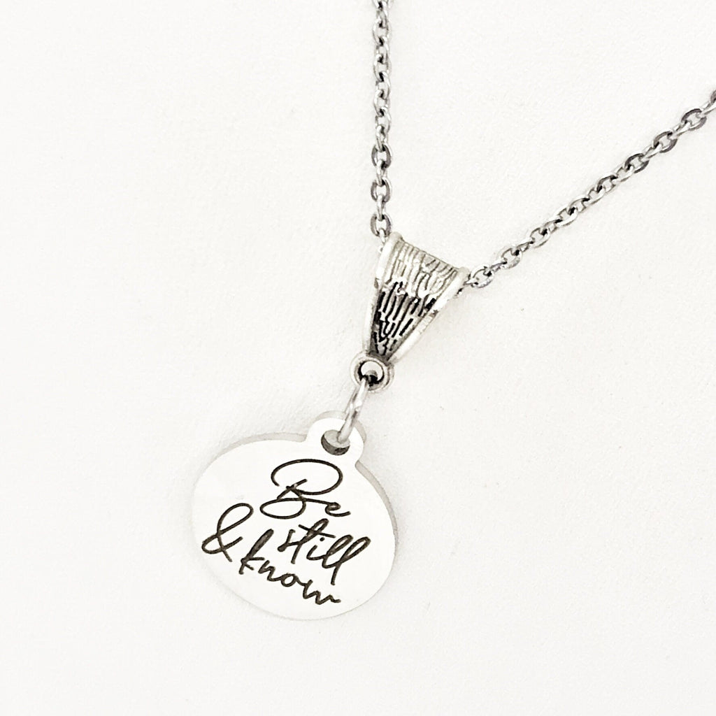 Scripture Gift, Be Still And Know, Psalm 46 10 Necklace, Know That I Am God, Christian Gift, Scripture Jewelry, Bible Verse Jewelry