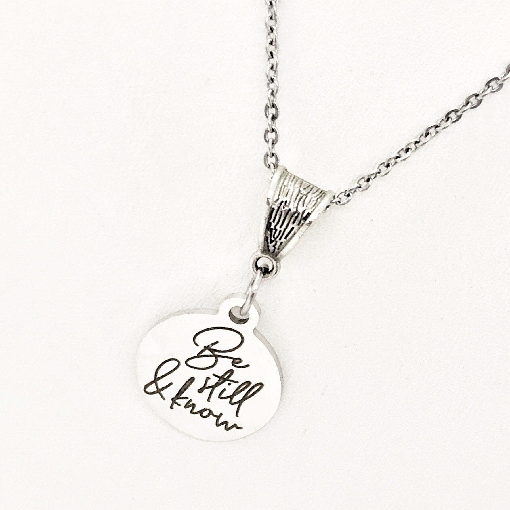 Scripture Gift, Be Still And Know, Psalm 46 10 Necklace, Know That I Am God, Christian Gift, Scripture Jewelry, Bible Verse Jewelry
