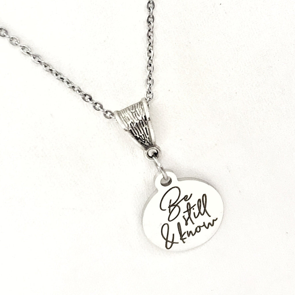Scripture Gift, Be Still And Know, Psalm 46 10 Necklace, Know That I Am God, Christian Gift, Scripture Jewelry, Bible Verse Jewelry